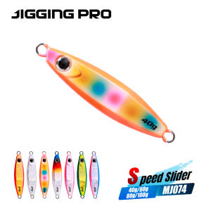 JIGGING PRO Speed Slider Metal Jig 40g 80g 100g Slow Jigging Inshore Shore Saltwater Fishing Lure for Tuna Amberjack