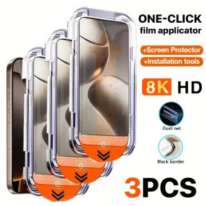 3Pcs Screen Protector For iPhone 17 18 16e 15 Plus 14 13 Mini 11 12 Pro Max Air HD Glass For iPhone XS Max X XR 7 8 6s Plus SE
