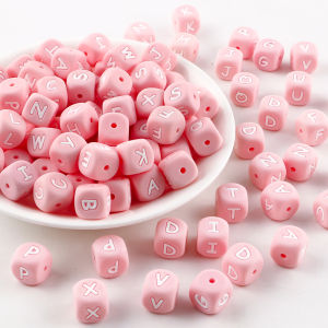 Kovict 20-26pcs 12mm Pink Silicone Alphabet Letter Beads For Jewelry Making Letters For Bracelets Jewelry Accessories