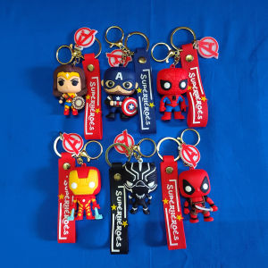 Hot Toys | Marvel Spiderman Doll Silicone Keychain Avengers Superhero Iron Mar Keyrings Men Car Pendant Key Holder for Backpack Accessories