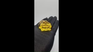 (SG Seller Ready Stocks) One Pair Glazed Glass (Liu Li) Pixiu Display Ornament 5cm 一对琉璃黄貔貅摆件 5厘米