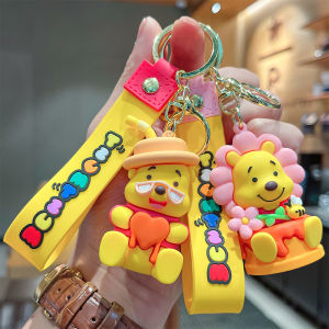 Cartoon Winnie the Pooh Dessert Series Keychain Pendant Piglet Eeyore Doll Small Gift