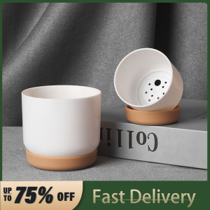 2024 Automatic Water Absorption Storage Plastic Flowerpot Round Double-layer Succulent Planter Pot Small Green Plant Flowerpot