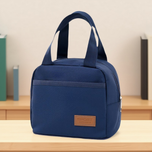 กระเป๋าใส่ข้าวมื้อเที่ยงแบบมีซิปหนาพิมพ์ลายหัวใจสำหรับใช้ในชีวิตประจำวันและโรงเรียน เนื้อผ้าไนลอน รูปลักษณ์ที่ไม่ต้องซัก