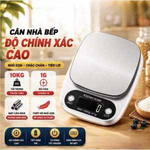 Cân nhà bếp điện tử cao cấp chính xác - tiện lợi - dễ sử dụng cân tối đa 10kg - độ chính xác 1g màn hình LCD hiển thị rõ nét chức năng tare chống nước bảo hành uy tín.