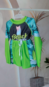 Kids 3-13Y 2PC Swimwear Rashguard Quick-Dry Long Sleeve Shirt + Short Trendy Summer Beach Pool Outfit Swimsuit for Kids Boys