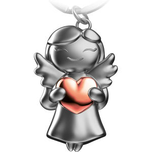 New Angel Keychain Cute Lucky Guardian Metal Pendant Carrier Love Gifts Heart for Girlfriend Car jewelry Keyring Drive Carefully