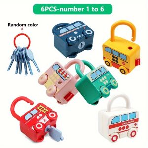 6pcs Lock and Key Preschool Learning Toys - Develop Math Skills Counting Matching and Problem-Solving Abilities for Toddlers Perfect for Easter Christmas and Birthday Gifts