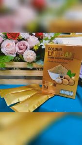 ลำไยผง แบบซอง 20 กรัม x 10 ซอง Golden Longan Drink Brew Powder เครื่องดื่มลำไยสีทองผงชงดื่ม