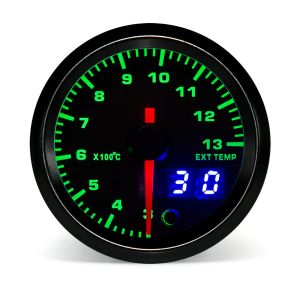 RYSJM | 52mm 7 Colors LED Light Car Water Oil temp Oil Pressure Voltmeter Air fuel Ratio Tachometer Boost Car Gauge EXT Temp For 12V Car