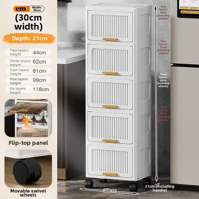 Space-Saving Narrow Multilevel Storage Cabinet