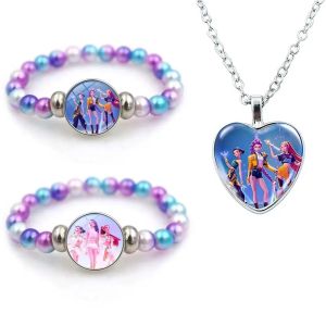 Bandai | Kpop Idol Anime Couple Bracelet for Bag Kpop Group Cartoon Tiger Necklace Party Supplies Badge for Fans Party Favors Fans Gift