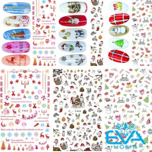 Sticker Dán Móng Tay Noel / Miếng Dán Trang Trí Móng Tay 3D Mẫu Giáng Sinh Hoạ Tiết Người Tuyết Và Nón Noel F280 F503 F504