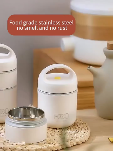 The first choice is 304 stainless steel insulated lunch box microwave heated insulated bento box