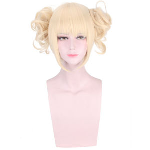 Synthetic Short Cosplay Wig with Bangs for Anime Roleplay Inspired By Toga Himiko Split Claw Clip Party Costume Wig