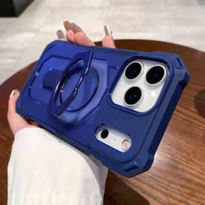 Ốp Lưng Bảo Vệ Quân Sự Hạng Nặng Cao Cấp Cho iPhone 16 Pro Max 17 Air Với Giá Đỡ Vòng Magsafe Chống Sốc Mặt Cứng Mờ