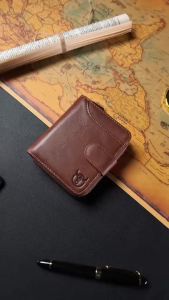 BULLCAPTAIN Nam Phong Cách Cổ Điển Ví Da Chính Hãng Ngắn Nam Ví Đựng Thẻ Thời Trang Dây Kéo & Khóa Cài