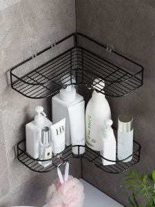 Giá Để Đồ Phòng Tắm Gắn Tường Hình Tam Giác Không Cần Đục Lỗ Giá Để Đồ Dùng Vệ Sinh Cá Nhân Bằng Sắt Giá Để Đồ Góc Phòng Tắm