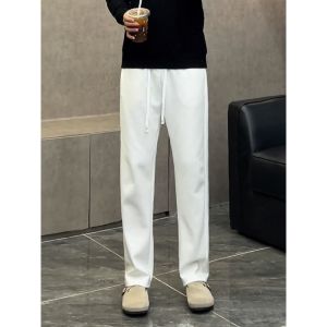 Quần Dài Nam Ống Đứng Thường Ngày Mùa Xuân Thu 2025 Phong Cách Mới Thời Trang Màu Trơn Rộng Rãi Thoải Mái Thể Thao Quần Dài