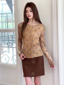 MIUCO | Áo Thun Tay Dài Chấm Bi Hấp Dẫn Ôm Sát Lớp Lót