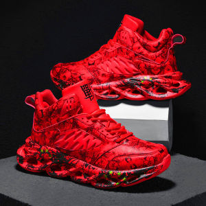 Red Mens Sports Shoes Leather Upgraded Waterproof Thick Bottom Old Dad Trendy Sneakers for 2025 Snake Year Chinese Zodiac