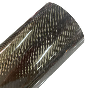 PET Ultra Gloss Chrome 5D Meteorite Grey Carbon Fiber Wrap Vinyl Film Self Adhesive Decal Sticker Automotive Car Wrapping Foil