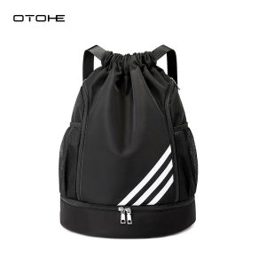 OTOHE Drawstring Backpack Bag Outdoor Waterproof Gym Backpack Sports Yoga Gym Swim Bag Nylon Fiber String Backpack for Kids Men Women With Shoe Compartment