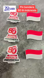Pin bros bendera merah putih 80 th 17 agustus 2025 Indonesia RI UV Print peniti resmi