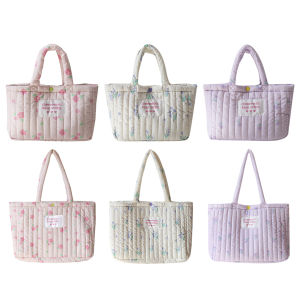MOJOYCE Versatile Womens Quilted Puffly Shoulder Bag with Floral Pattern for Casual and Travel Use