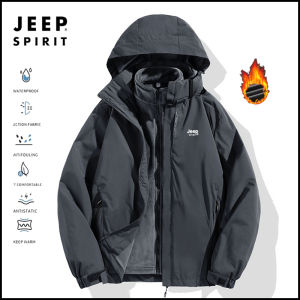 สำหรับทั้งหญิงและชายเสื้อแจ็คเก็ตสำหรับกิจกรรมกลางแจ้ง Jeep 3-In-1กันลมกันน้ำบุนวมเย็นเสื้อผ้าปีนเขา