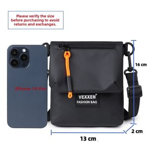 Casual Fashion Mens Shoulder Bag Mini Backpack Waterproof Mobile Phone Bag Crossbody Bag Leisure Style Soft PU Material