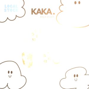 【Ready Stock】KAKAnails Handmade Nude Golden Flower Artificial Fake Nails Press-on DIY Set Kuku Palsu 手工穿戴甲金色裸色小花朵 KK023