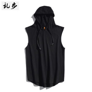Áo Vest Thể Thao Mùa Hè Không Tay Cotton Nguyên Chất Có Mũ Trùm Đầu Thời Trang Thường Ngày Cho Nam Áo Vest Thể Thao Cá Tính