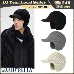 Fashion Old Man Hat Winter Warm Ear Protection Hats Cycling Ski Hat Men Wool Pullover Caps Knitted Warmth Peaked Cap Outdoor