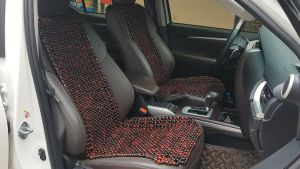 Đệm lót ghế ô tô hạt gỗ Cẩm Lai 100% tự nhiên tựa lưng massage trên ô tô