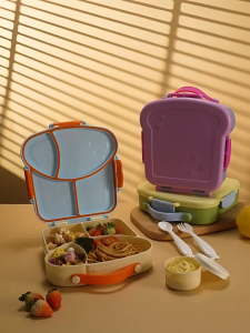 New Kids Student Lunch Box Leak-Proof 4-Compartment Lunch Box Kids for Schools Outdoor and Travel