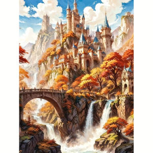 BILIBILI | Scenic Autumn Castle with Trees Landscape Jigsaw Puzzle 500/1000/1200/2000PCS Stress Relief Puzzle Wall Art Decor Gift