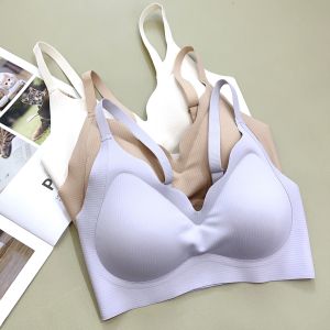 As181 Seamless Intimates Womens Small Chest Push up Breast Holding Push-up Plaid Thin Beautiful Back Underwired Bra