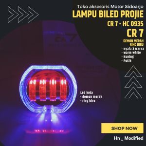 LAMPU BILED PROJI 4 LENSA DAYMEKER RING CR 7
