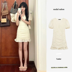 Váy Chữ a Cỡ Lớn Thanh Lịch Kiểu Pháp Xếp Ly Cạp Cao Cho Nữ Mùa Xuân Thu Mới Váy Chữ a Ôm Sát Cơ Thể