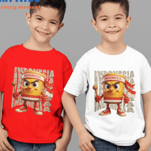 Baju Anak Laki-laki Tung Tung Sahur Versi Kemerdekaan Merah Putih Usia 3 4 5 6 7 8 9 10 11 12 Tahun