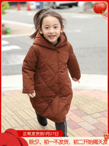 Childrens Winter Cotton Jacket Hooded Mid-Length Chinese Style Girls Outerwear K3355 Polyester Fiber 100% Cotton Lining