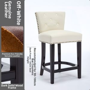 Scandinavian Luxurious Home Solid Wood High Stool With Back