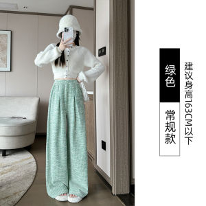 กางเกงขายาวทรงหลวมเอวสูงสีดำสไตล์เกาหลีสำหรับผู้หญิงในฤดูใบไม้ผลิและฤดูใบไม้ร่วง กางเกงขายาวทรงหลวมสไตล์สตรีทสไตล์ใหม่ปี 2024