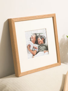 Square Solid Wood Photo Frame Desktop and Wall Mount