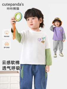 CUTEPANDAS Spring Autumn Baby Long Sleeve T-Shirt Boys Girls Base Layer Shirt Top Cartoon Print Casual Standard Fit