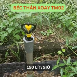 Béc tưới phun mưa thân xoay tưới rau TM02 lưu lượng 150-180 lít nhưa POM cao cấp hàng nhập khẩu