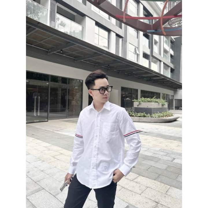 Áo Sơ Mi Nam Nữ Thom Browne Tay Phối Viền Cao Cấp Vải Oxford Đẹp Cao ...