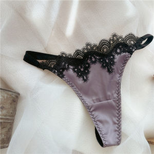 เซ็กซี่ยุโรปสไตล์กางเกงลูกไม้สําหรับผู้หญิงปักซาตินเสื้อยืดกางเกงสบายผ้าฝ้ายบางไม่มีรอยต่อ