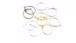 20 Chiếc Mạ Vòng Tròn Tròn Đôi Khuyên Tai Vòng DIY Bộ 15mm-30mm 5 Màu Lớn Bông Tai Kim Loại Trang Sức Làm Vật Dụng Dành Cho Nữ
